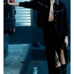 Zara faux suede fringed skirt